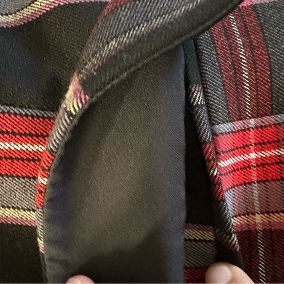 NWOT ANN TAYLOR BLACK RED PLAID RELAXED DOUBLE BREASTED BLAZER JACKET SZ 2/ M - Picture 6 of 12